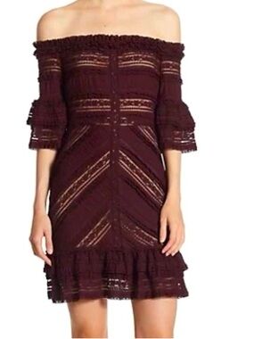 cinq a sept naya dress burgundy size 0